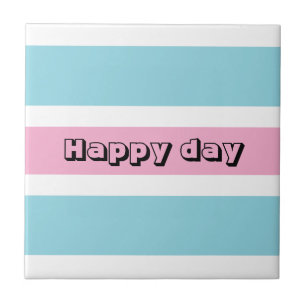 Gele en blauwe strepen tegeltje