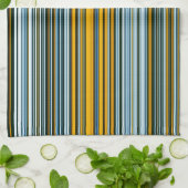 Gele en blauwe strepen theedoek (Gevouwen)