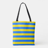 Gele en blauwe strepen tote bag (Achterkant)