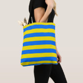 Gele en blauwe strepen tote bag (Dichtbij)
