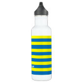 Gele en blauwe strepes, gepersonaliseerd waterfles  (Rechts)