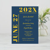 Gele en blauwe studiepoort kaart (Staand voorkant)