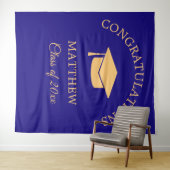 Gele en blauwe studiepoort wandkleed (In Situ (horizontaal))