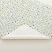 Gele en blauwe tegel sherpa deken (3/4)