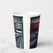 Gele en blauwe trein papieren bekers (Rechts)