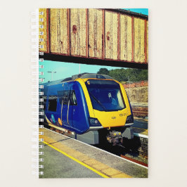 Gele en blauwe trein planner