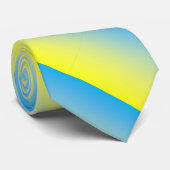 Gele en blauwe tweetonige stropdas (Opgerold)
