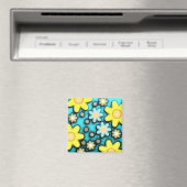 Gele en blauwe ventilatorkracht art magneet (Insitu (Vaatwasser))