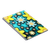 Gele en blauwe ventilatorkracht art notitieboek (Rechterzijde)