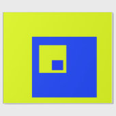 Gele en blauwe vierkanten cadeaupapier (Vlak)