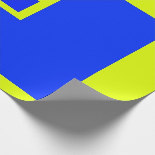 Gele en blauwe vierkanten cadeaupapier (Hoek)