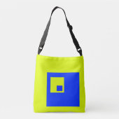 Gele en blauwe vierkanten crossbody tas (Achterkant)