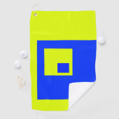 Gele en blauwe vierkanten golfhanddoek (Insitu)