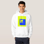 Gele en blauwe vierkanten hoodie (Voorkant volledig)