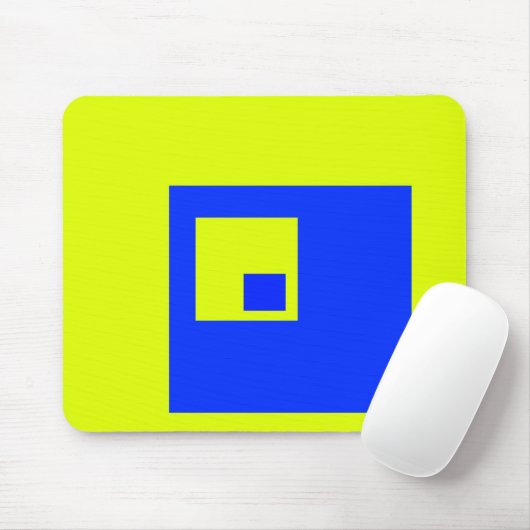 Gele en blauwe vierkanten muismat (Met muis)