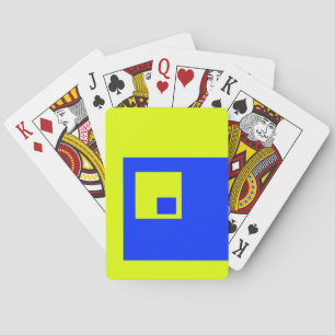 Gele en blauwe vierkanten pokerkaarten
