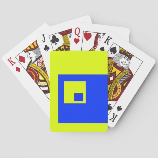 Gele en blauwe vierkanten pokerkaarten (Achterkant)