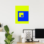 Gele en blauwe vierkanten poster (Thuiskantoor)