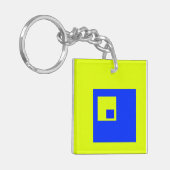 Gele en blauwe vierkanten sleutelhanger (Voorkant Links)