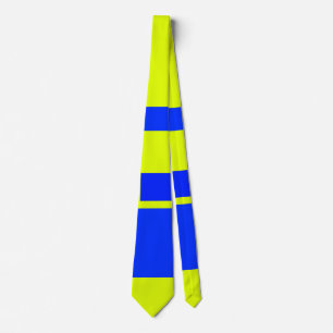 Gele en blauwe vierkanten stropdas