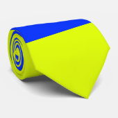 Gele en blauwe vierkanten stropdas (Opgerold)