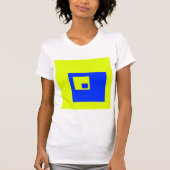 Gele en blauwe vierkanten t-shirt (Voorkant)