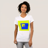 Gele en blauwe vierkanten t-shirt (Voorkant volledig)