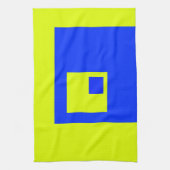 Gele en blauwe vierkanten theedoek (Verticaal)