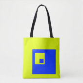 Gele en blauwe vierkanten tote bag (Voorkant)