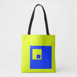 Gele en blauwe vierkanten tote bag