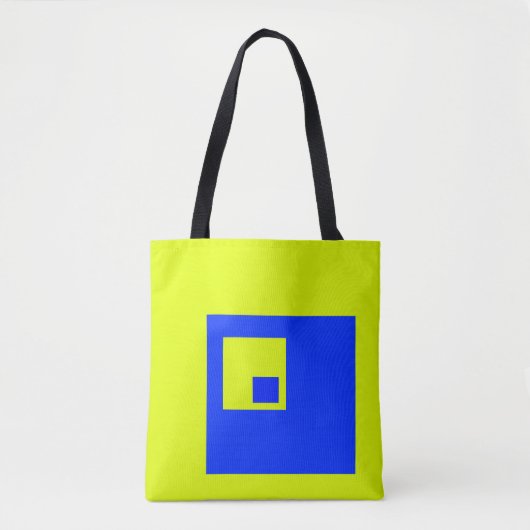Gele en blauwe vierkanten tote bag (Voorkant)