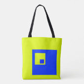 Gele en blauwe vierkanten tote bag (Achterkant)