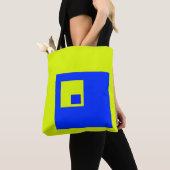 Gele en blauwe vierkanten tote bag (Dichtbij)