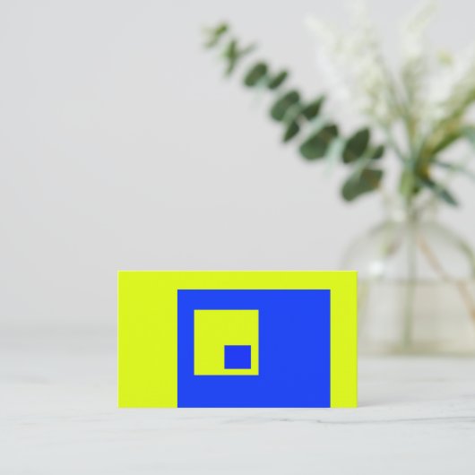 Gele en blauwe vierkanten visitekaartje (Staand voorkant)