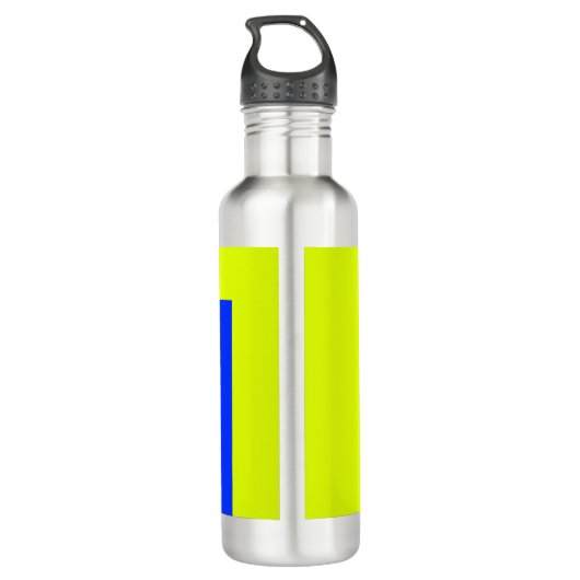 Gele en blauwe vierkanten waterfles  (Achterkant)