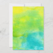 Gele en blauwe Waterverf uitnodiging (Achterkant)