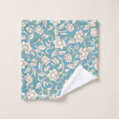 Gele en blauwe wervelende bloemen bad handdoek (Wasdoekje)