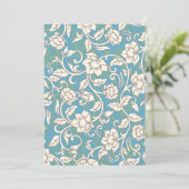 Gele en blauwe wervelende bloemen bedankkaart (Staand voorkant)