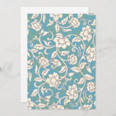 Gele en blauwe wervelende bloemen bedankkaart (Voorkant / Achterkant)