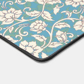 Gele en blauwe wervelende bloemen bureaumat (Hoek)