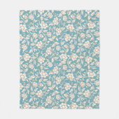 Gele en blauwe wervelende bloemen fleece deken (Voorkant)