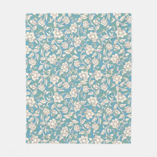 Gele en blauwe wervelende bloemen fleece deken