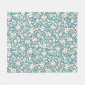 Gele en blauwe wervelende bloemen fleece deken (Voorkant (Horizontaal))