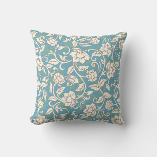 Gele en blauwe wervelende bloemen kussen