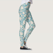 Gele en blauwe wervelende bloemen leggings (Rechts)