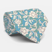 Gele en blauwe wervelende bloemen stropdas (Opgerold)