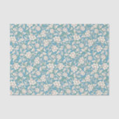 Gele en blauwe wervelende bloemen tissuepapier (Voorkant)