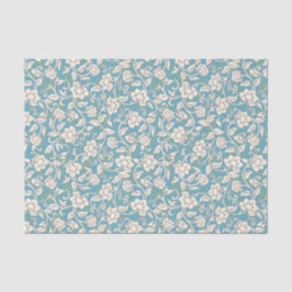 Gele en blauwe wervelende bloemen tissuepapier