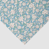 Gele en blauwe wervelende bloemen tissuepapier (Detail)