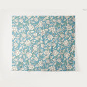 Gele en blauwe wervelende bloemen wandkleed (Voorkant (horizontaal))